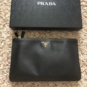Prada Saffiano pouch black